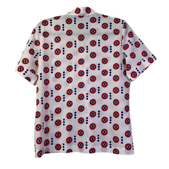 PYKETTES‎ Blouse Top Med/LG Vintage Button Down Novelty 4th of July Retro 70's - Picture 2 of 10